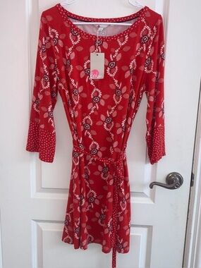 NWT Boden Boho Amy Jersey Floral Cottagecore Boho Dress Red Size 12L